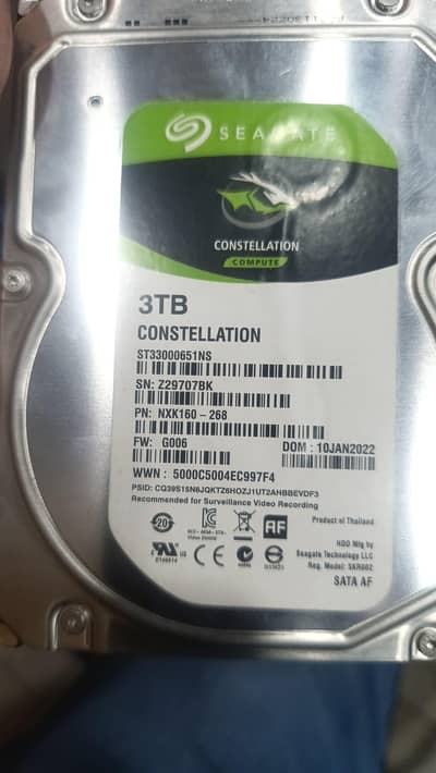 Seagate Constellation 3TB HDD | 95% Health | Enterprise Grade