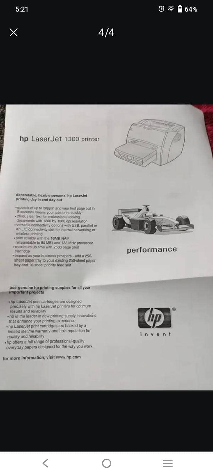 HP printer 1300 model 2