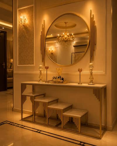 luxury console table with mirror
