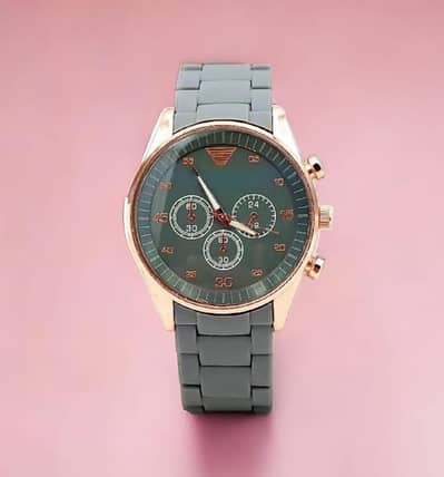 men's stainless steel analog watch Brown grey black blue
