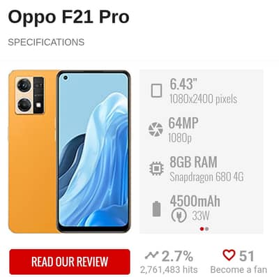 OPPO F21 PRO 8/128 (RENO SERIES)