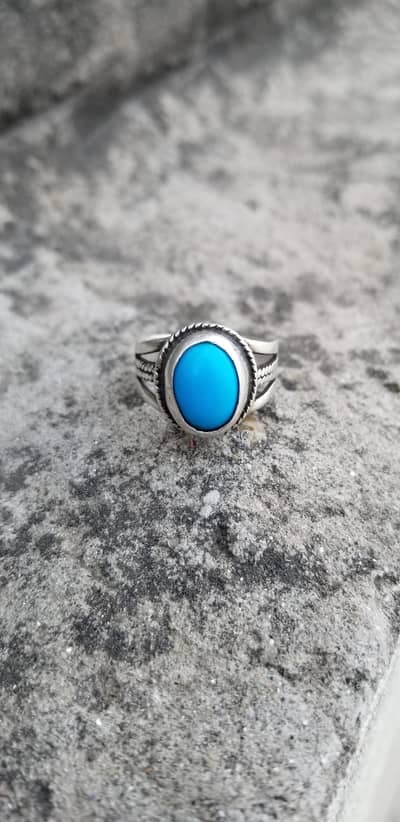 Old Mine Nishapur Feroza Sleeping Beauty Silver Ring