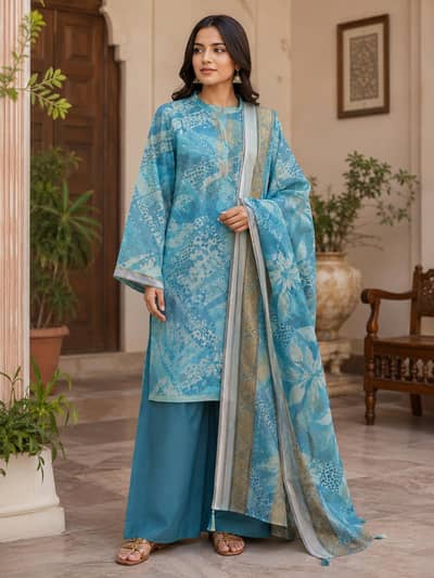 unstitched 3 piece Lown soft fabric summer collection branded