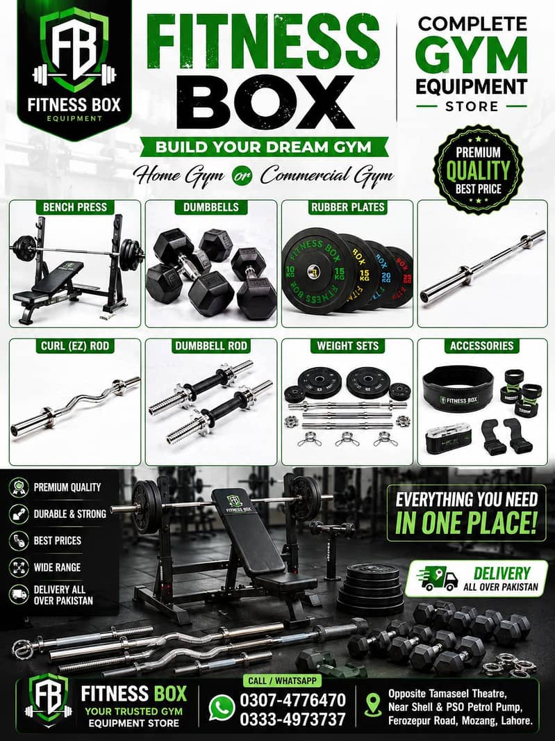 Exercise Bench Press|Dumbbells| Plates | Rods | Multi Bench 1