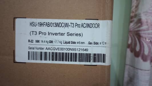 HAIER T3 pro 1.5 ton inverter
