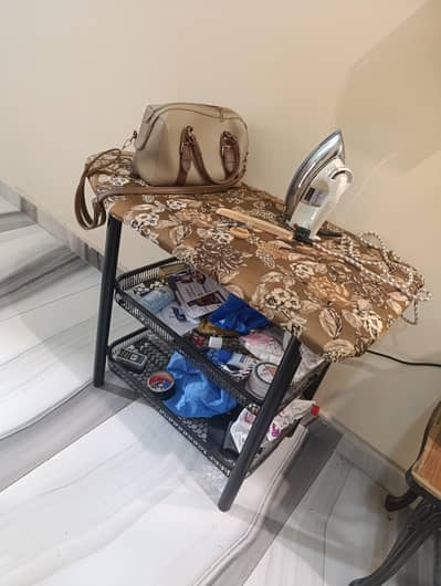 Iron stand table + 2 story storage