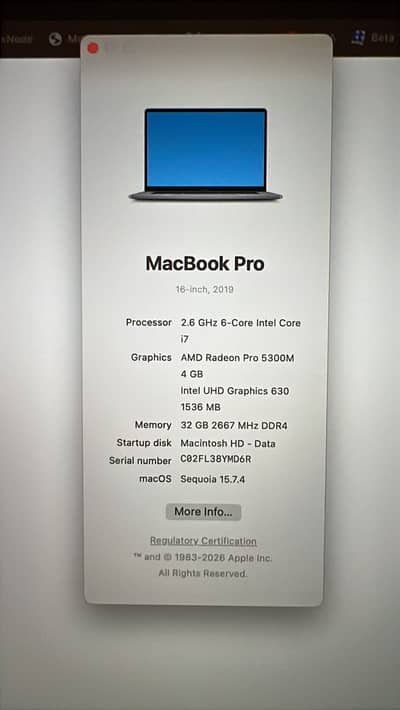 MacBook Pro 2019 16 inches
