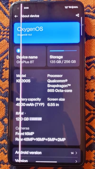 OnePlus 8t Ram/storage 12/256 + original charger available