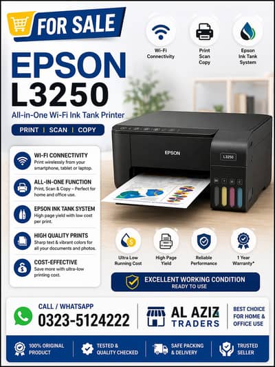 Epson EcoTank L3250 WiFi All-in-One Printer Mobile printing Print,Scan