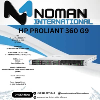 HP PROLIANT 360 G9  CPU 2x Intel Xeon E5-2686 V4  | server