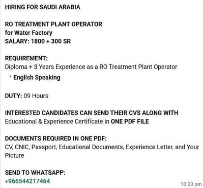 Saudia Arab (job Vacancy Available)