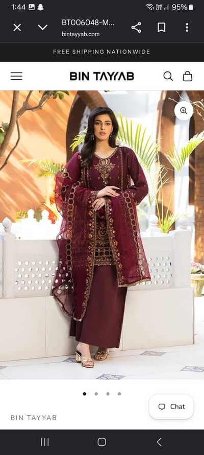 Bin Tayyab Original 3 Piece Suit- Worn Once For 2 hours