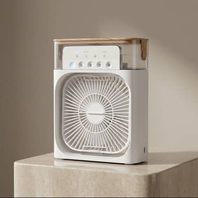 ⁠Portable Desktop Air Cooler Fan With Multi-Color LED Lights