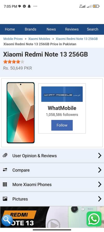 Xiaomi Redmi Note 13 only phone 256,gb