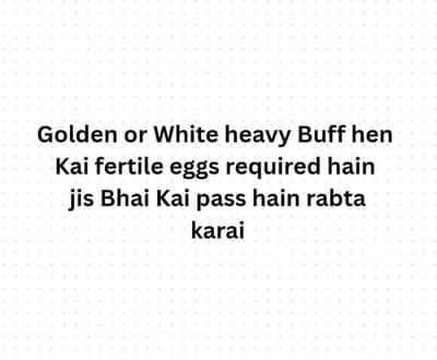 Required fertile eggs
