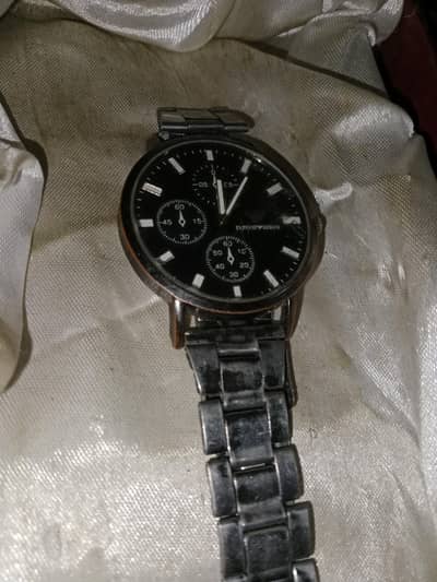 Armani Emporio Classic Stainless Steel Black Dial Chrnograpgh Ediition