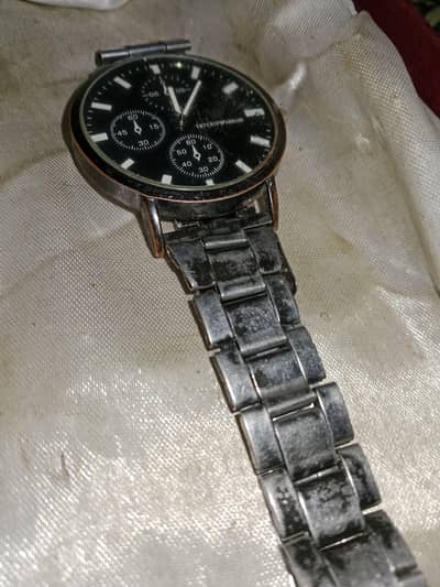 Armani Emporio Classic Stainless Steel Black Dial Chrnograpgh Ediition