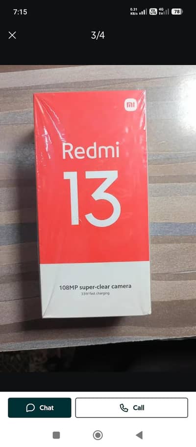 Xiaomi Redmi 13 8/128 brand new canditon call 03432384563
