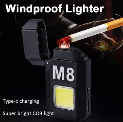 Portable COB LED Flashlight & Dual Arc Lighter