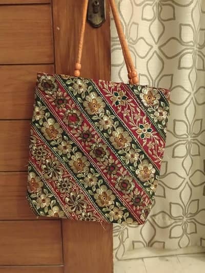 embroided tote bag