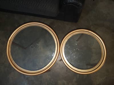 Metal frame tables with glass tops for sale