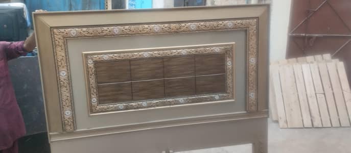 bed set with side tables + show case+ dressing table