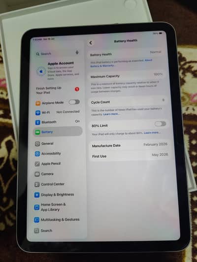 Ipad A16 256gb silver color