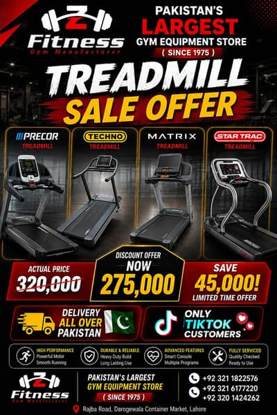 Heavy Duty Commercial Treadmill | Gym Equipment Lahore