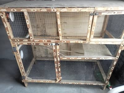 Wooden Cage With two doors 4 feet hight 5 feet length