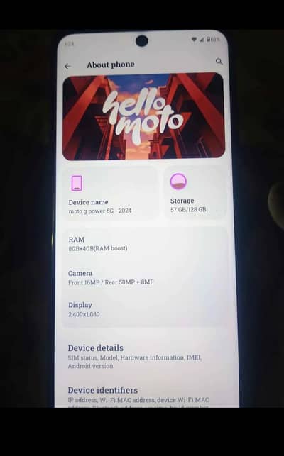 Motorola Moto G Power 5G full okay no any issues