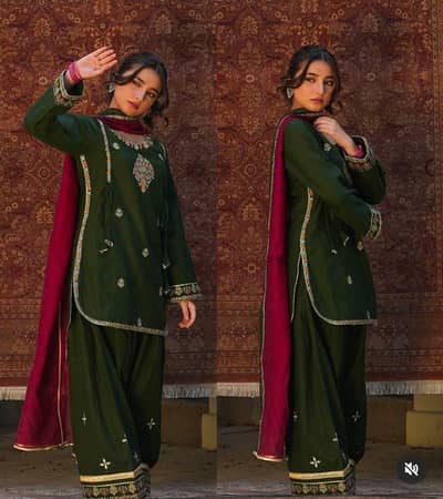 short shirt with farshi shalwar. size is XL