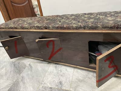 2 sets wood benches with foam
