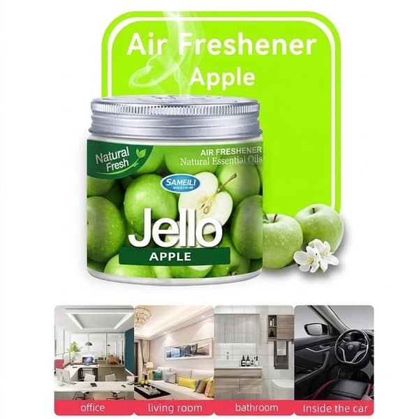 Jello Apple Flavor Gel Air Freshener 220g - Crisp Long-Lasting Odor Neutralizer