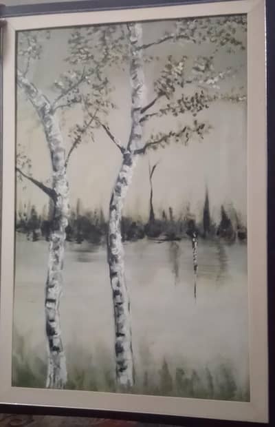 hand made abstract landscaping paintings used acrylics colour