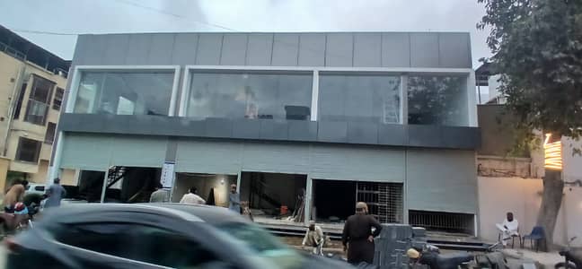 Brand new showroom available for rent at main KDA market gulshan-e-iqbal block 3