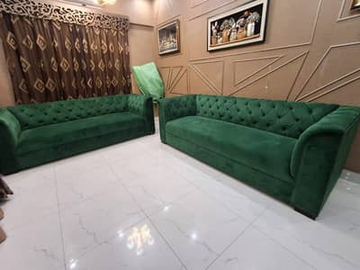 premium 2 piece 3 seater chesterfield sofa set-like new