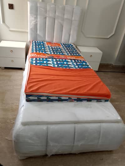 Luxury Velvet Single Bed Set with Storage