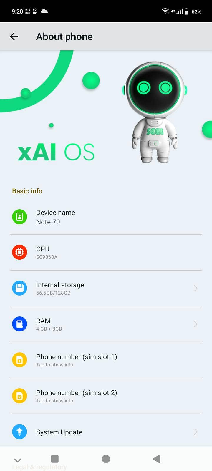 SEGO Note 70 5