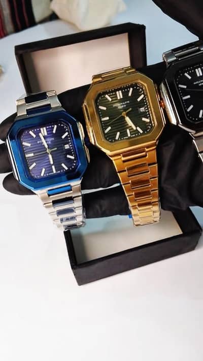Luxury Square Dial Men's Watch | Premium Stainless Steel | Brand New