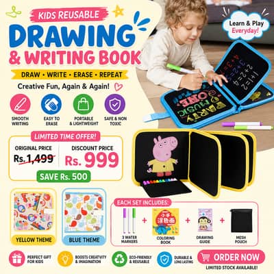 Erasable & Reusable Doodle Magic Blackboard Book