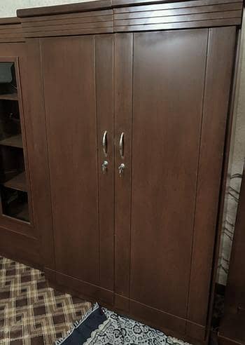 Wooden Wardrobe / Almari – Dark Brown – Excellent Condition