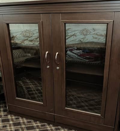 solid wooden Crockery cabinet | Glass door cabniet like new