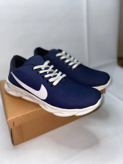 men's Fabric running sneakers, blue