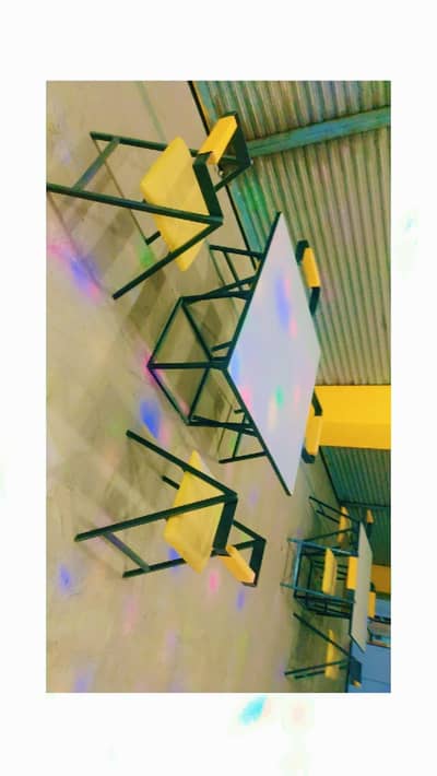 3 sets Of iron made chairs and tables