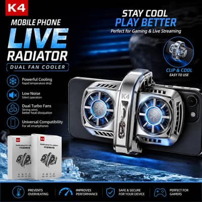 Dual Fan Mobile Phone Radiator - Universal RGB Gaming Cooler pubg