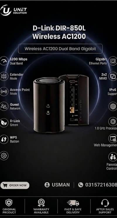 D-Link DIR-850L Wireless AC1200 Dual Band Gigabit Router