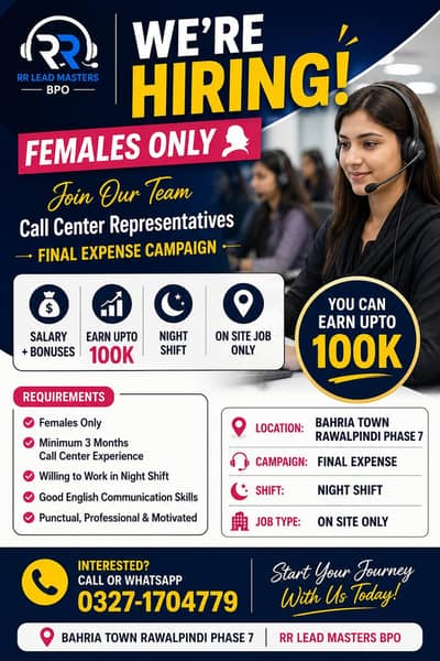 WE'RE HIRING – FEMALES ONLY Final Expense Campaign for night shift