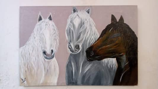Handmade Acrylic Horse Wall Painting | Canvas Wall Art