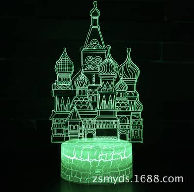 3D Paris Tower Night Light USB Rechargeable Purple