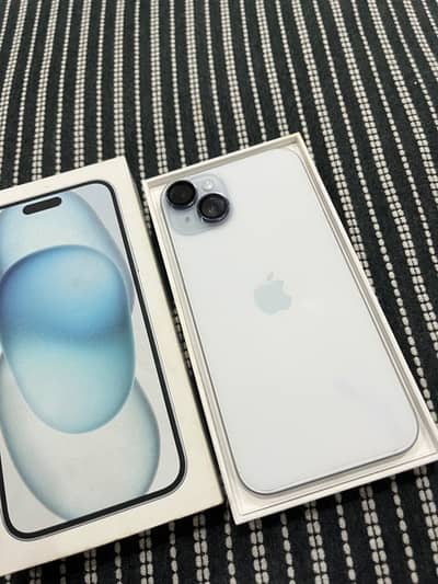 Apple iPhone 15 plus in ice blue color